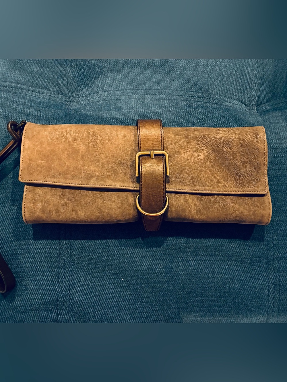 Brunello Cucinelli brown leather clutch
